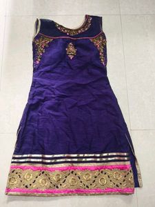 Stunning Embroidered Purple Kurta