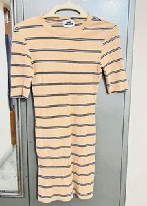 Ribbed Striped Mini Dress
