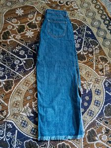 Wide Leg Blue Denim Jeans