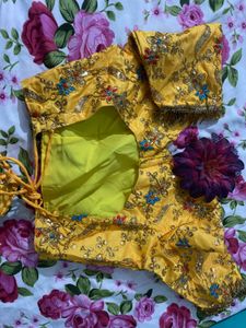 Embroidered Yellow Ethnic Blouse