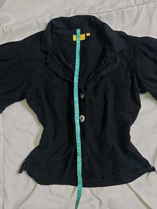 Black Button-Up Blouse