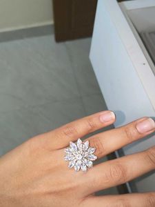 Sparkling Floral Statement Ring