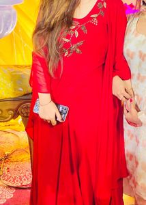 Maroon Long Straight Gown