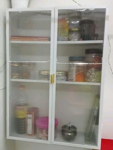 Modern Wall-Mounted Cabinet with Fluted Glass