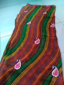 Lehariya Saree With Unstitched Blouse
