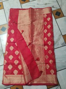 Elegant Red Banarasi Saree
