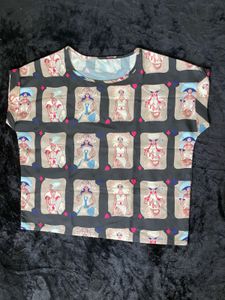 Art Deco Fantasy Print Boxy Top – Playing Card