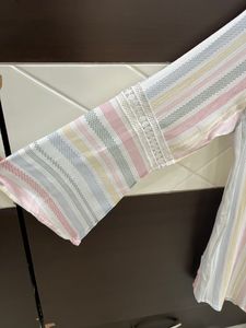White Coloured Stripe Top