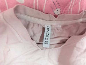 Soft Pink H&amp;M Cropped T-Shirt