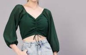 Stylish Green Cropped Top