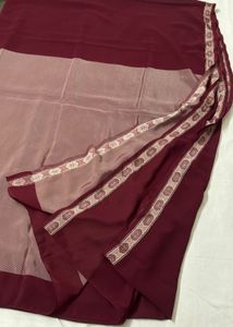 Classic Design Maroon Saree with Blouse