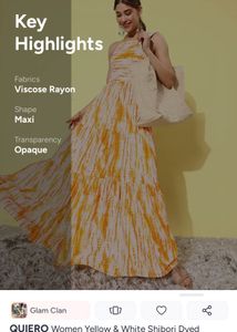 Yellow & White Shibori Maxi Dress