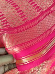 Unused Red Sari ,6 Meters Long.Without Blouse Piece.Georget And Silky Type Cloth