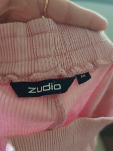 Zudio Pink Ribbed Shorts
