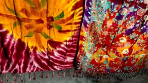 #कॉम्बो Vibrant Tie-Dye Floral Dupatta