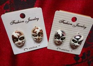 Unique Masquerade Face Earrings