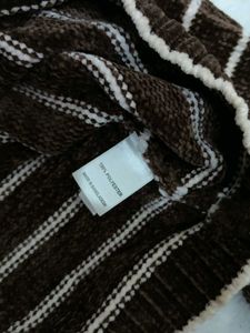 Cozy Striped Velour Sweater