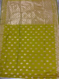 Vibrant Yellow Silk Saree