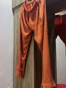 Orange Bell Sleeve Kurta