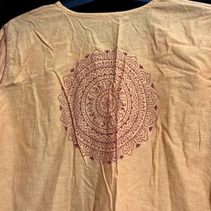 Orange Kurta with Mandala Print
