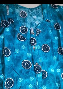 Comfortable Blue Printed Nightgown