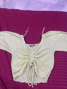 Lime Green Puff Sleeve Top