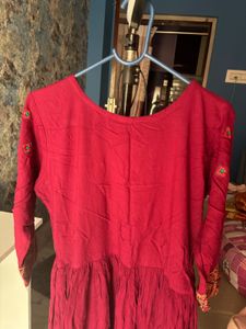maroon ethnic gown