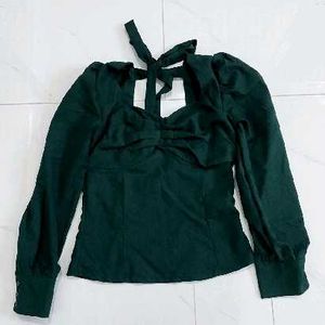 Chic Puff sleeve Bow Back Top