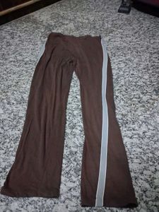 Brown Striped Flare Pants