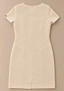 CREAM BEIGE STRUCTURED BODYCON DRESS