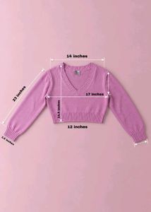 PINK V-NECK CROPPED SWEATER