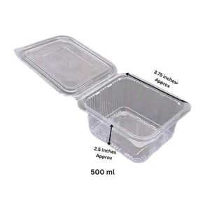200 pcs Hinged Rectangular Food Containers