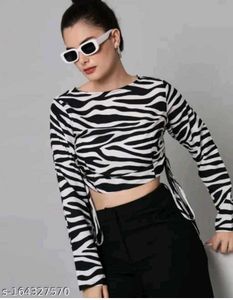 Trendy Zebra Print Crop Top