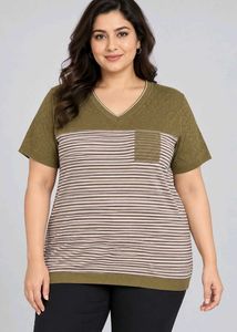 Striped V-Neck T-Shirt