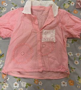 Pink embroided Top
