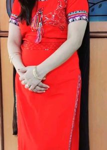 Vibrant Green Kurta with Blue Embellishments