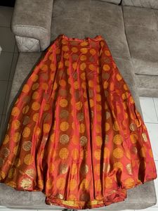 Elegant Orange Ethnic Skirt
