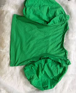 Vibrant Green Puff Sleeve Top