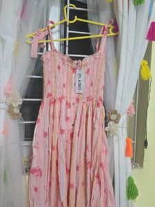 Pink Floral Striped Sundress