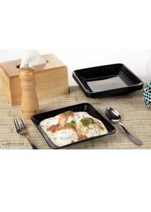 6pcs Black square plates