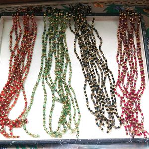 Combo Of Five Red&amp;Gold Mix Cristal Mala.