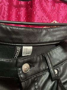 H&amp;M Black Faux Leather Pants