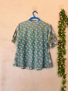 Bohemian Floral Print Kurta Top