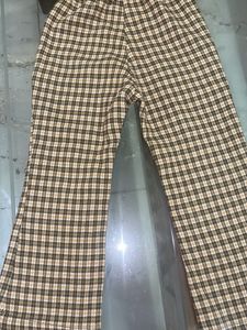 Stylish Plaid Flare Pants