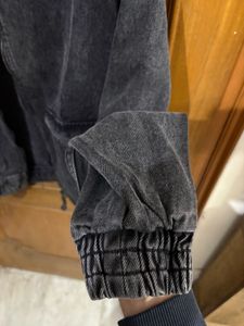 NUON WESTSIDE BLACK CHARCOAL DENIM JACKET S