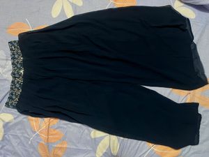 Embellished Navy Blue Kurta Set with Jacket