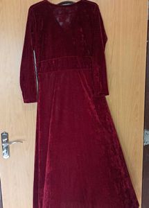 Stunning Wine Red Velvet Maxidress |