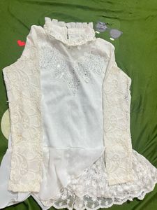 Gothic women top white lace