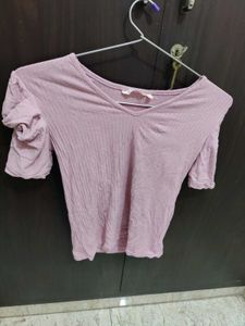 Light Blue Eyelet Crop Top