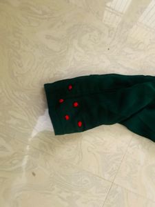 Beautiful Green Kurta with Red Embroidery